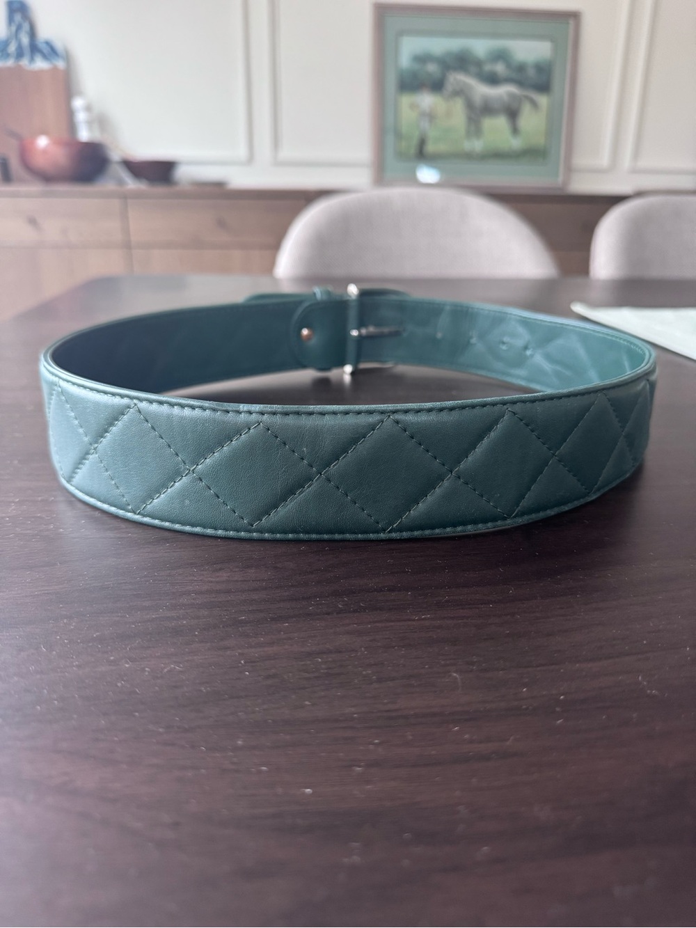 Tailored Sportsman Quilted Green Belt 2” Small - Picture 7 of 7